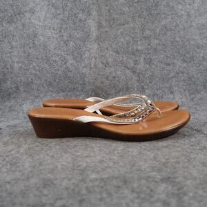 Italian Shoemaker Shoes Womens 9 Sandals Wedge Fashion Flip Flop Slip On Casual